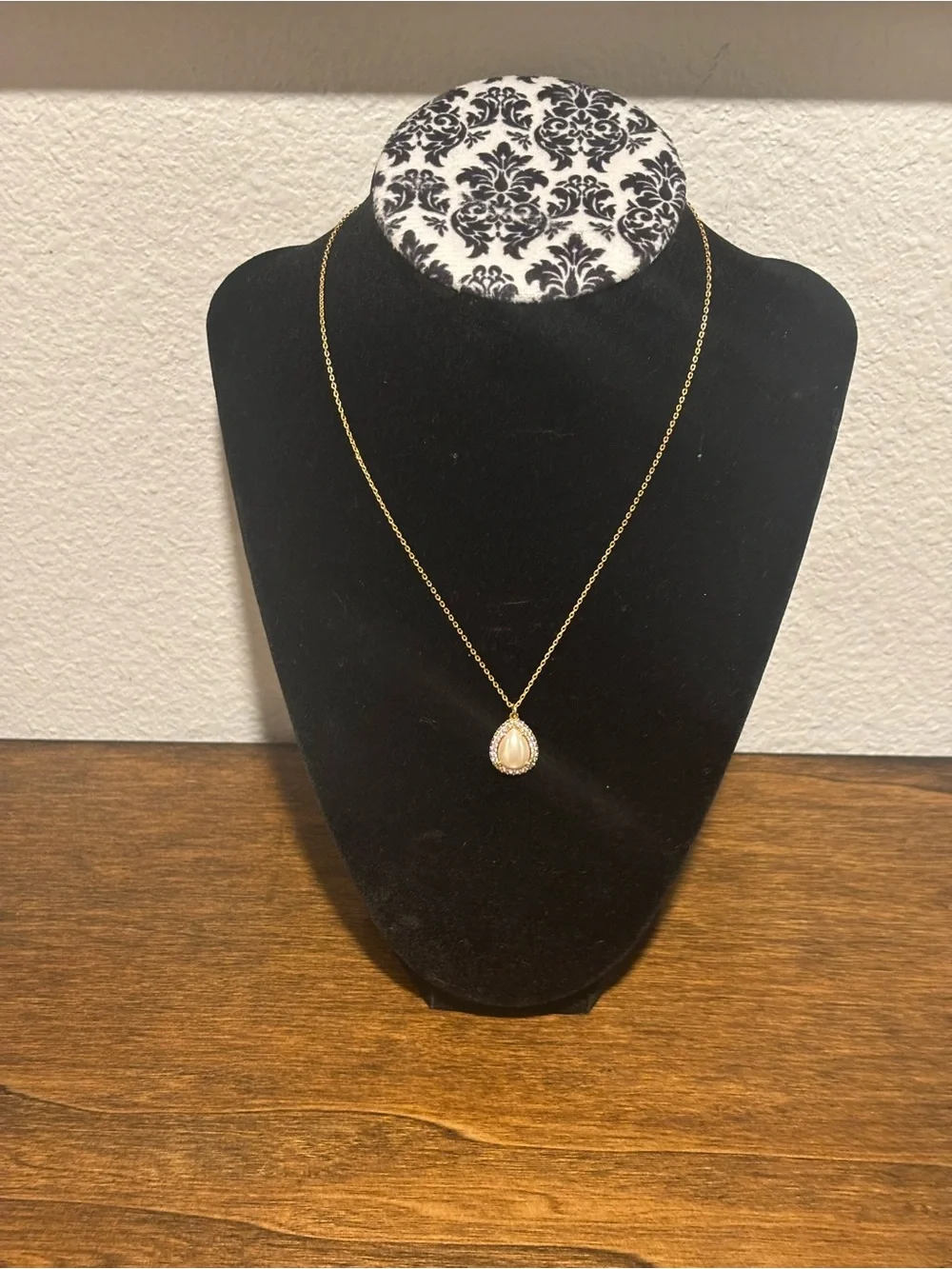kate spade Gold Teardrop Pendant Necklace with Pearl Accent